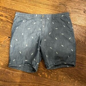 JOHNNIE-O Men's Chino Shorts Size 38 Blue Inseam 9‎ Rise 12 flat waist 19